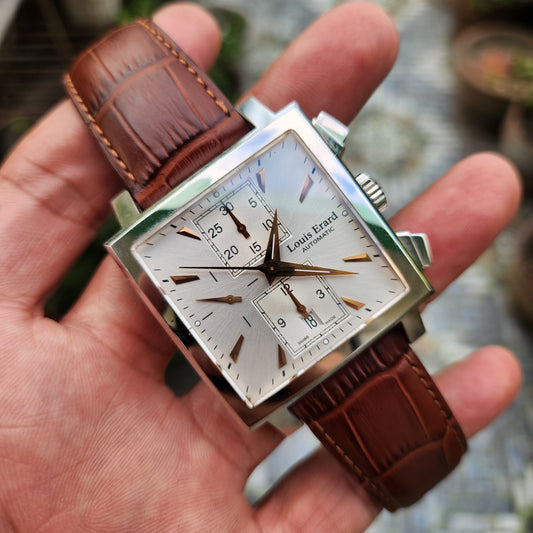 Louis Erard La Carree Swiss Automatic Chronograph 39mm Silver Dial