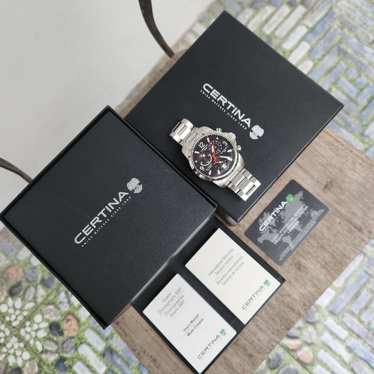 Certina DS Action Podium GMT Chronograph Black Dial 42mm - Complete Set