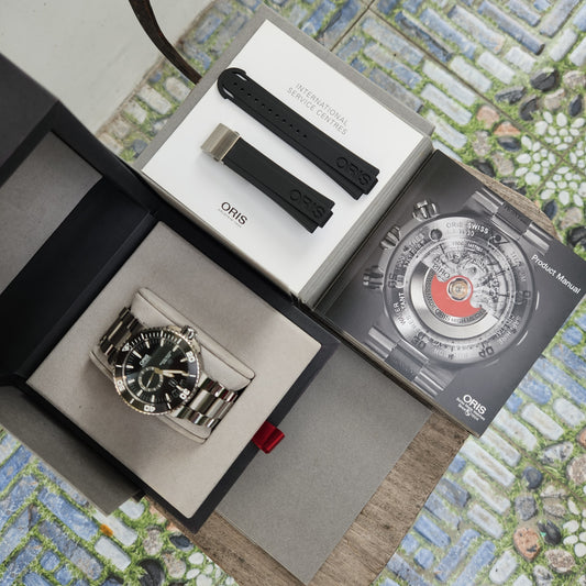 Oris Titan Small Second Date with Ceramic Bezel in Black Dial 46mm