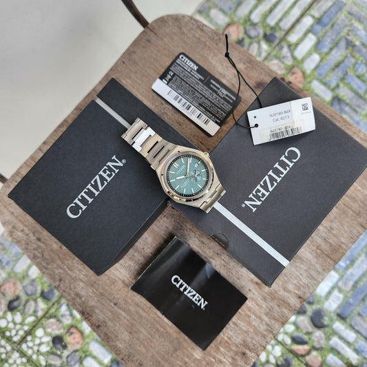Citizen Zenshin Super Titanium Small Seconds 40.5mm in Textured Green Dial - Complete Set