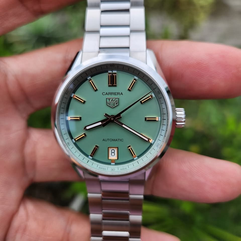 Tag Heuer Carrera Date Calibre 7 Pastel Green Dial 36mm Midsize - Complete Set