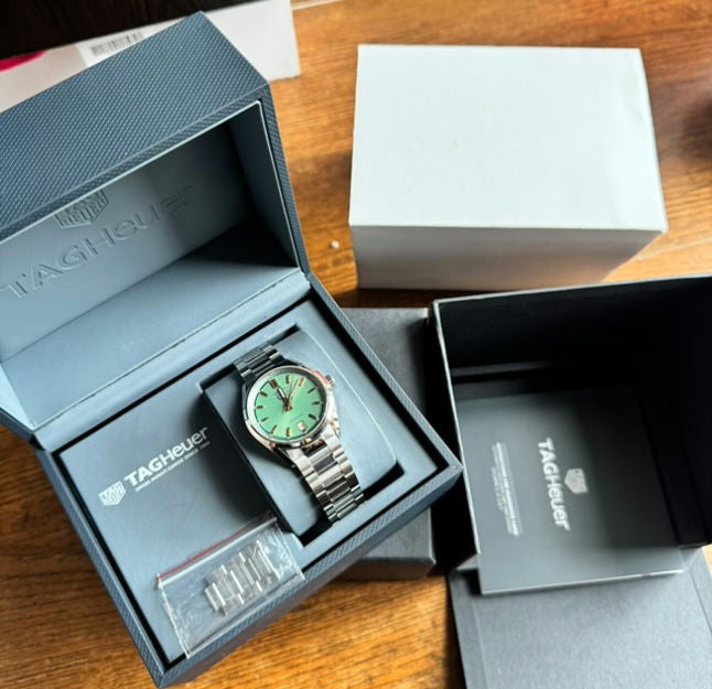 Tag Heuer Carrera Date Calibre 7 Pastel Green Dial 36mm Midsize - Complete Set