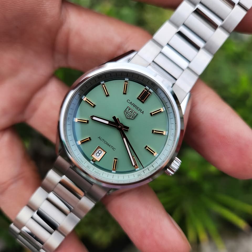 Tag Heuer Carrera Date Calibre 7 Pastel Green Dial 36mm Midsize - Complete Set