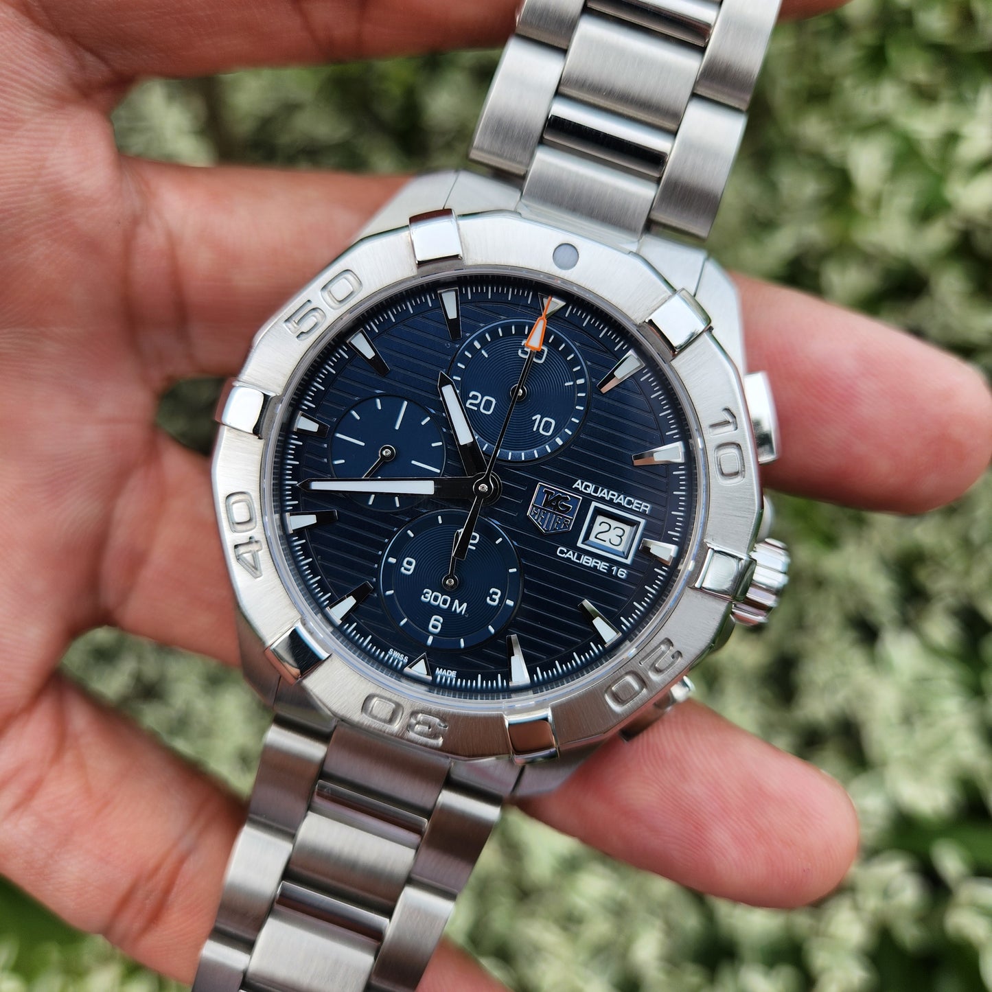 Tag Heuer Aquaracer Chronograph Calibre 16 Blue Dial 43mm - Complete Set