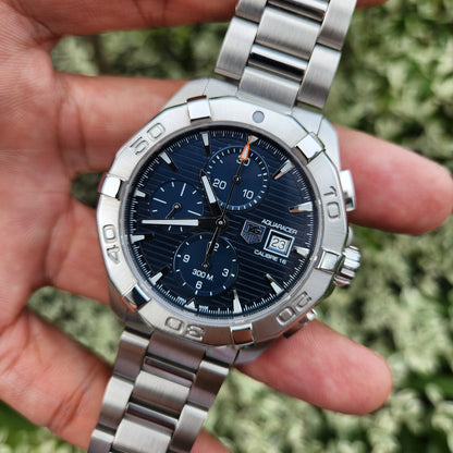Tag Heuer Aquaracer Chronograph Calibre 16 Blue Dial 43mm - Complete Set