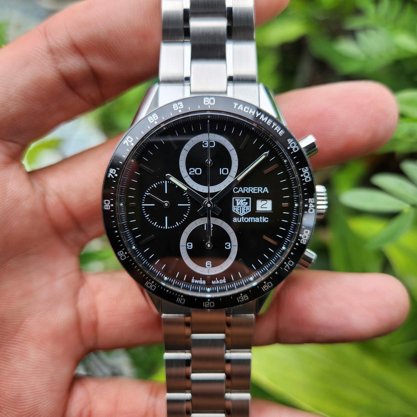 Tag Heuer Carrera Calibre 16 Chronograph 'Brad Pitt' Black Dial 41mm - Complete Set