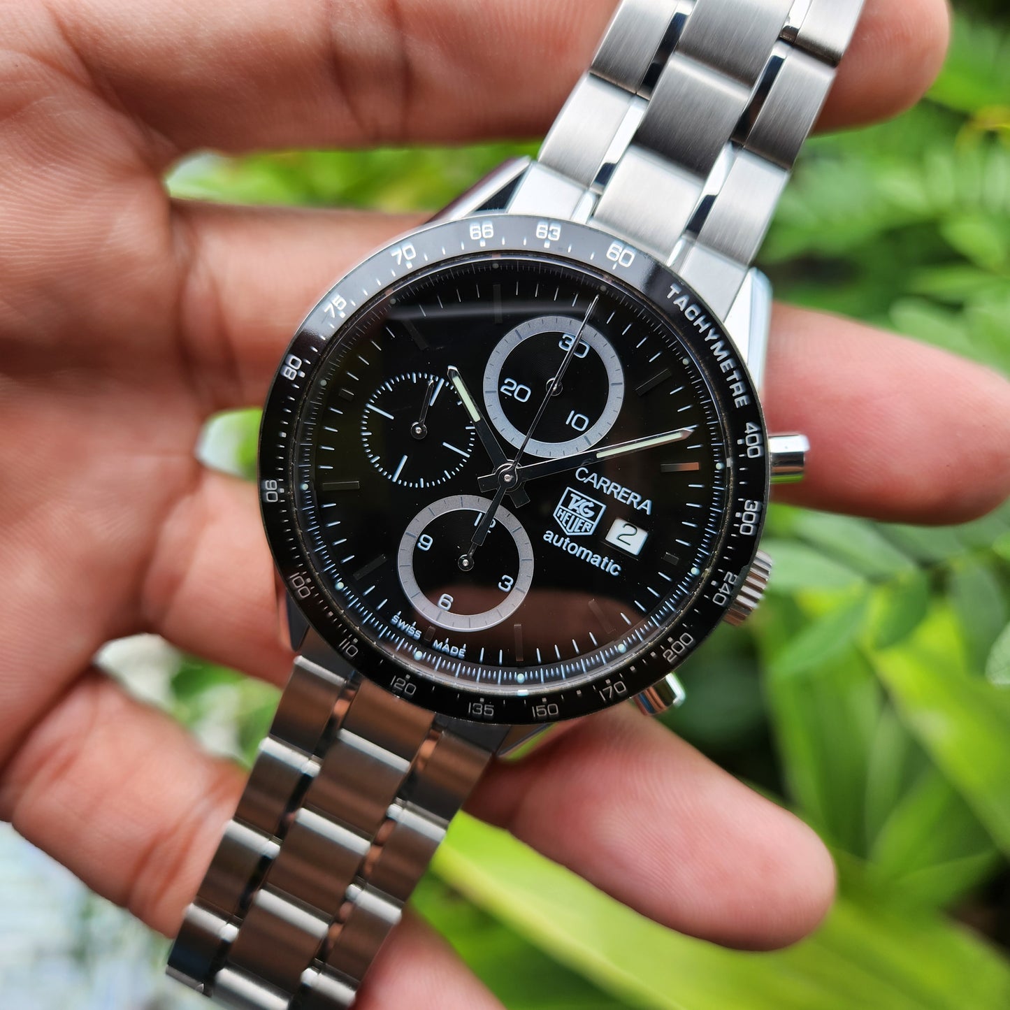Tag Heuer Carrera Calibre 16 Chronograph 'Brad Pitt' Black Dial 41mm - Complete Set