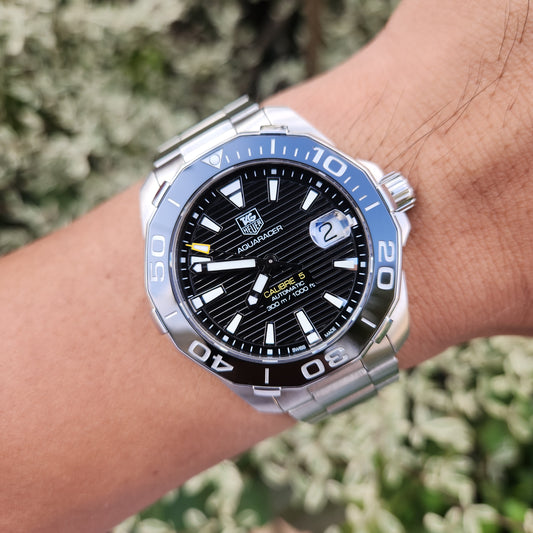 Tag Heuer Aquaracer Calibre 5 Ceramic Bezel Black Dial 41mm - Complete Set