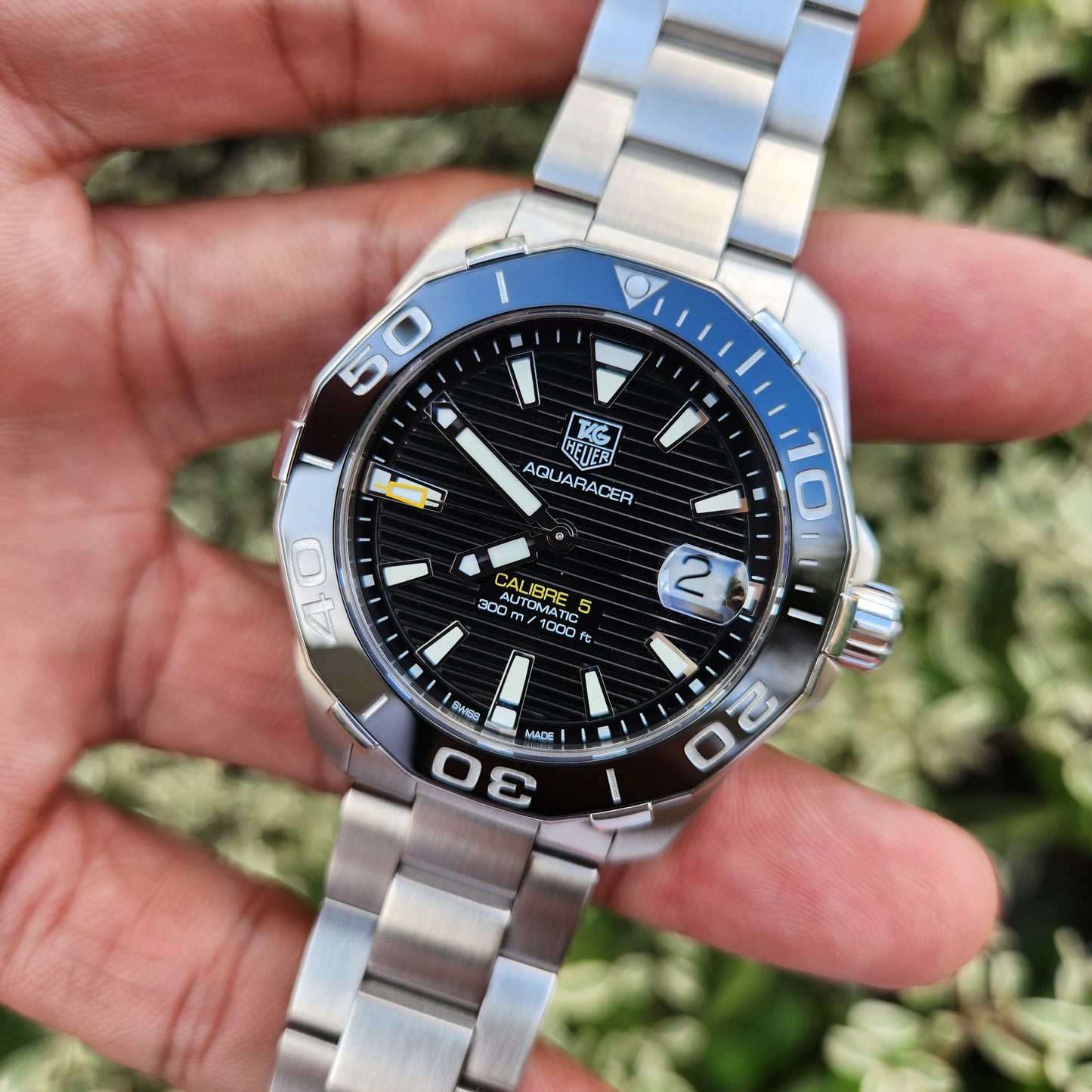 Tag Heuer Aquaracer Calibre 5 Ceramic Bezel Black Dial 41mm - Complete Set