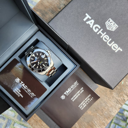 Tag Heuer Aquaracer Calibre 5 Ceramic Bezel Black Dial 41mm - Complete Set