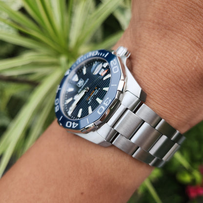 Tag Heuer Aquaracer Calibre 5 Ceramic Bezel Blue Dial 41mm - Complete Set