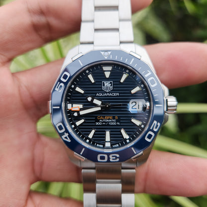 Tag Heuer Aquaracer Calibre 5 Ceramic Bezel Blue Dial 41mm - Complete Set