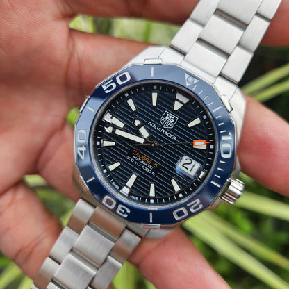 Tag Heuer Aquaracer Calibre 5 Ceramic Bezel Blue Dial 41mm - Complete Set
