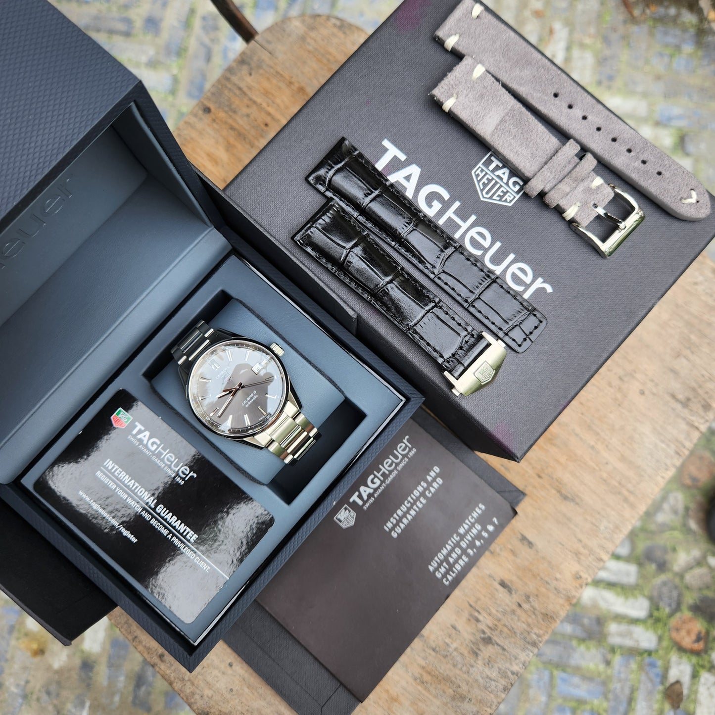 Tag Heuer Carrera Calibre 5 Anthracite Grey Sunray Dial 39mm - Complete Set&nbsp;