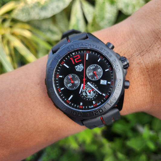 Tag Heuer F1 Chronograph Black PVD Manchester United Edition 43mm - Complete Set