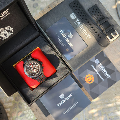 Tag Heuer F1 Chronograph Black PVD Manchester United Edition 43mm - Complete Set