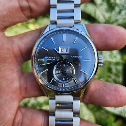 Tag Heuer Carrera Calibre 8 GMT Chronometer Grande Date Grey Dial 41mm - Complete Set