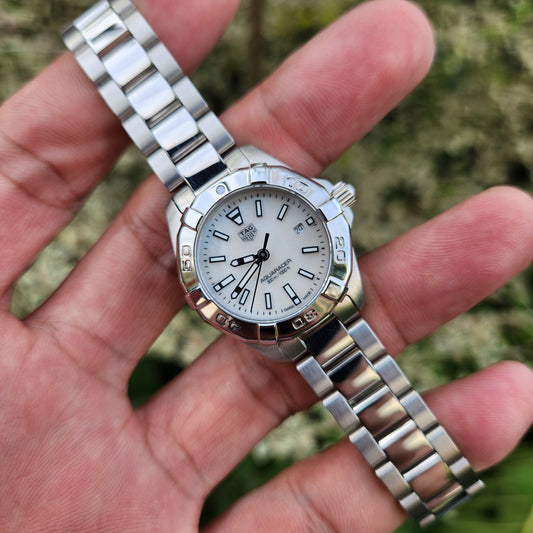 Tag Heuer Ladies Aquaracer Mother of Pearl White Dial 27mm - Complete Set