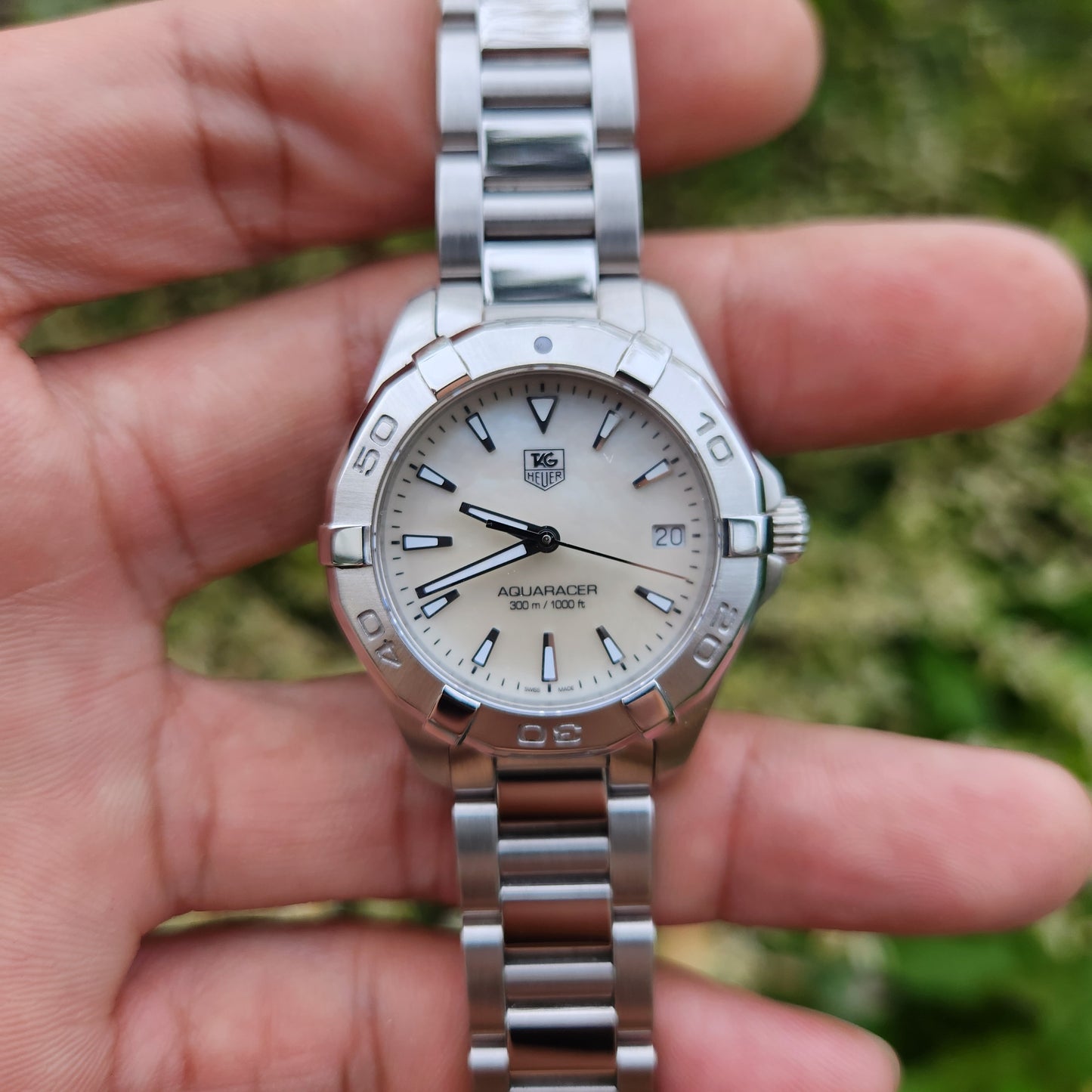 Tag Heuer Ladies Aquaracer Mother of Pearl White Dial 32mm