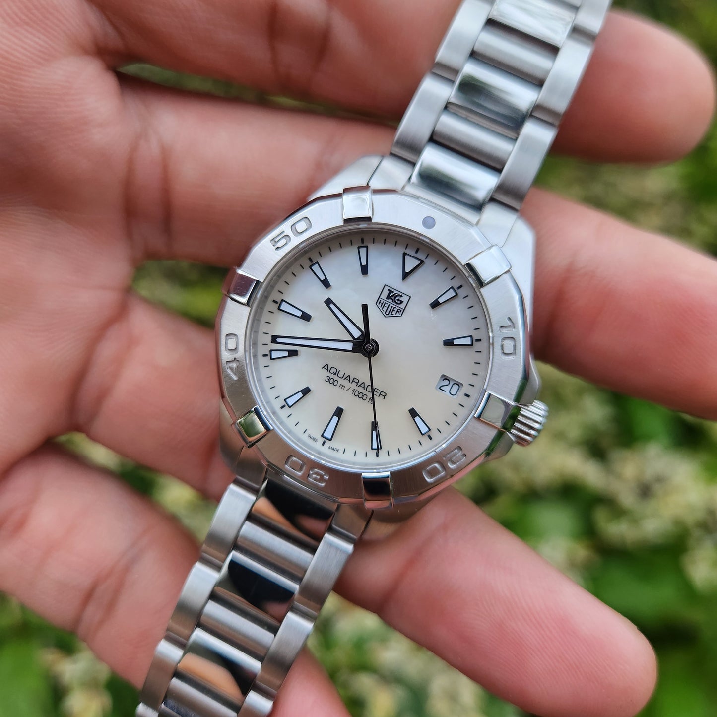 Tag Heuer Ladies Aquaracer Mother of Pearl White Dial 32mm