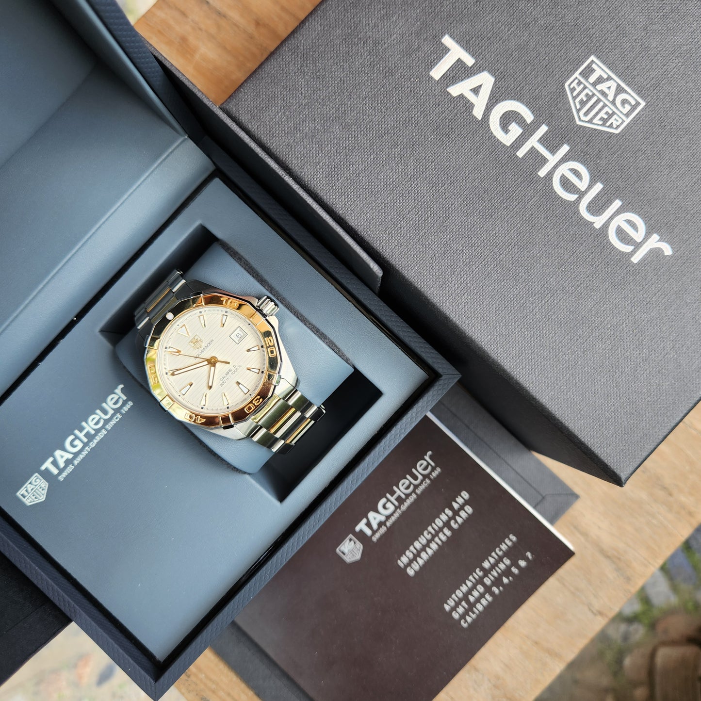 Tag Heuer Aquaracer Calibre 5 Two-Tone 18K Solid Gold Bezel White Dial 41mm