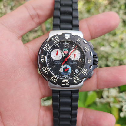 Tag Heuer F1 Chronograph 40mm Black Dial - (Rubber Strap)