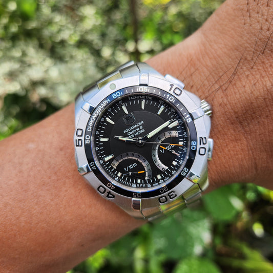 Tag Heuer Aquaracer Caliber S Chronograph Black Dial 43mm