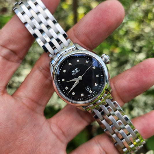 Oris Ladies Artelier Date Diamonds Black Dial 31mm Automatic