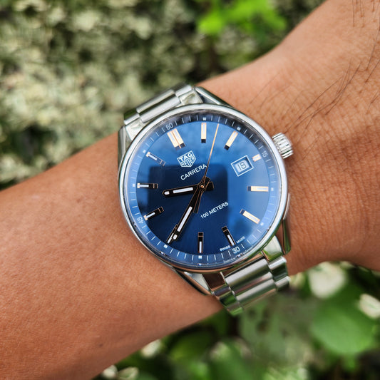 Tag Heuer Carrera Rose Gold Indeces in Blue Dial 39mm