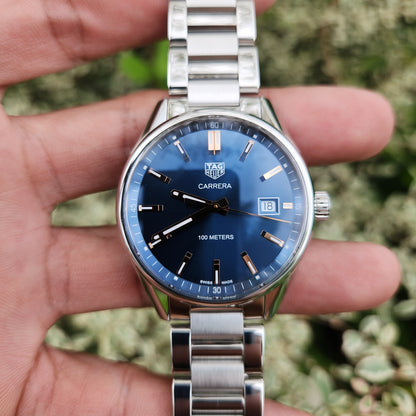 Tag Heuer Carrera Rose Gold Indeces in Blue Dial 39mm
