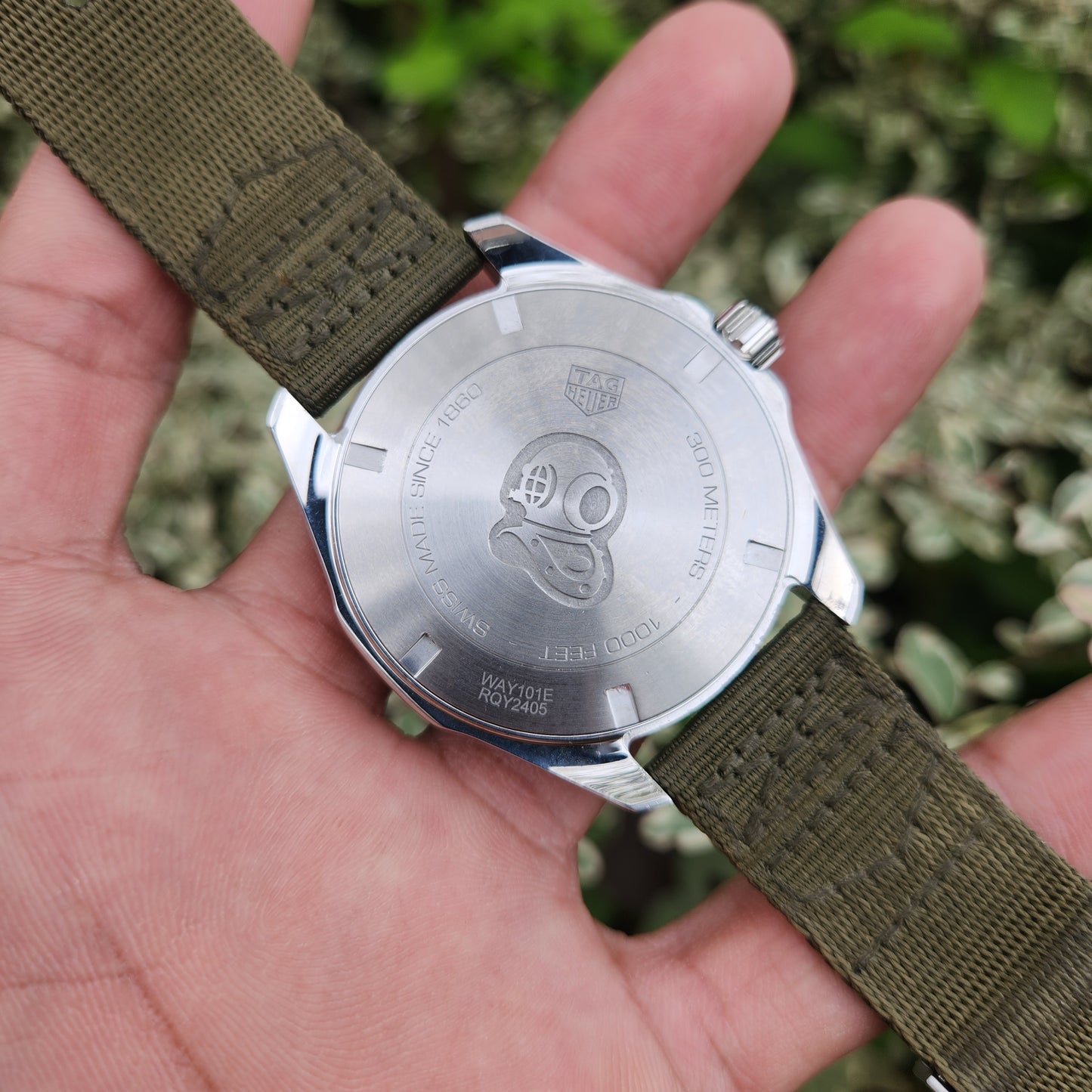 Tag Heuer Aquaracer Green Khaki Sunray Brushed Dial 43mm