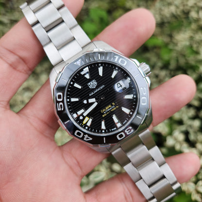 Tag Heuer Aquaracer Calibre 5 Ceramic Bezel in Black Dial 43mm - Complete Set