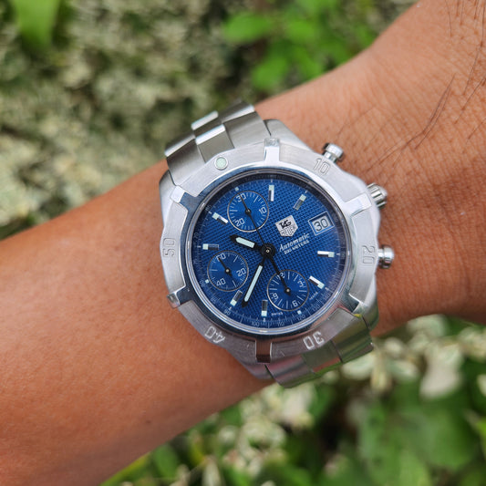 Tag Heuer Exclusive Chronograph Automatic Blue Waffle Dial 39mm