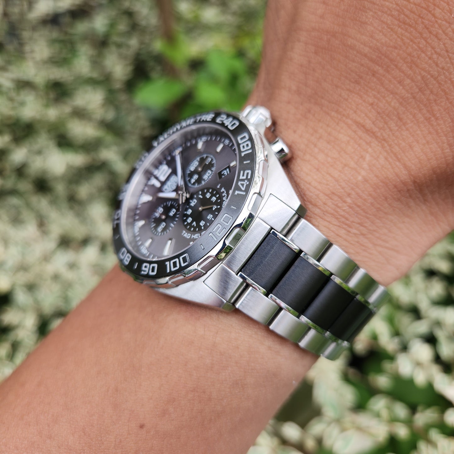 Tag Heuer F1 Chronograph Ceramic Bezel Anthracite Grey Dial 43mm