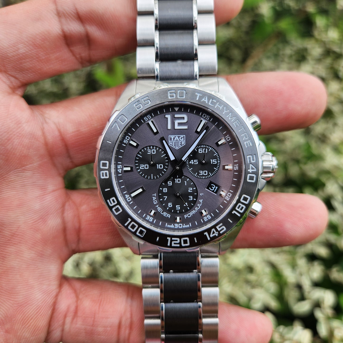 Tag Heuer F1 Chronograph Ceramic Bezel Anthracite Grey Dial 43mm
