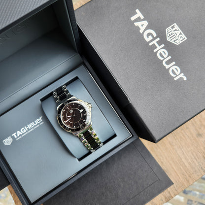 Tag Heuer Ladies Formula 1 Midsize Ceramic Bezel and Bracelet 37mm - Black Dial