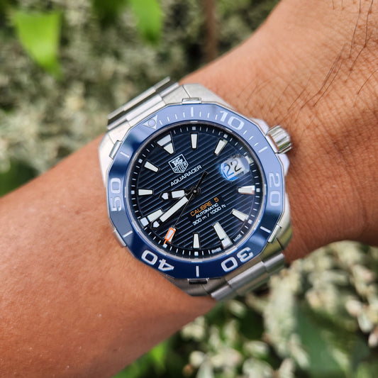 Tag Heuer Aquaracer Calibre 5 Ceramic Bezel Blue Dial 41mm - Complete Set
