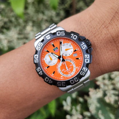 Tag Heuer F1 Chronograph Alonso 41mm Orange Dial - Complete Set