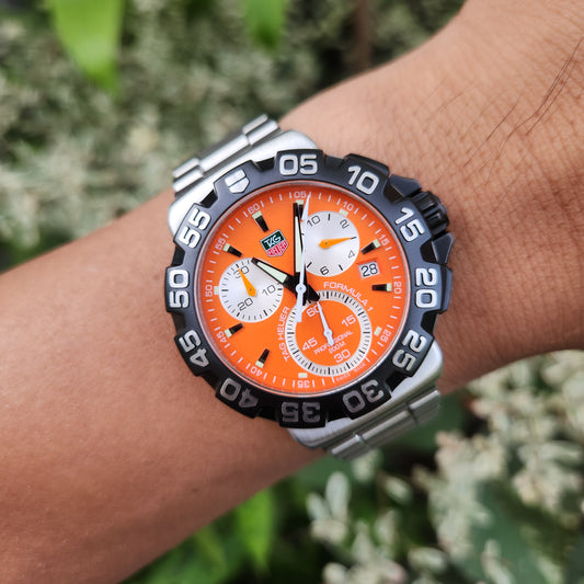 Tag Heuer F1 Chronograph Alonso 41mm Orange Dial - Complete Set