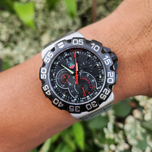 Tag Heuer F1 Grande Date Chronograph Black Dial 44mm