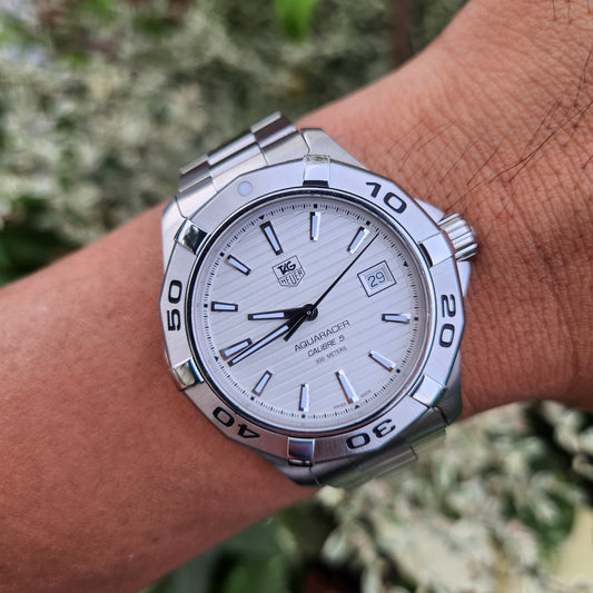 Tag Heuer Aquaracer Calibre 5 White/Silver Dial 41mm