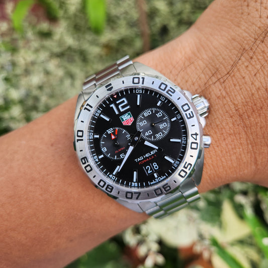 Tag Heuer F1 Date Alarm Black Dial 41mm