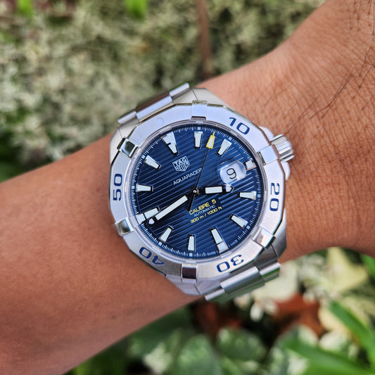 Tag Heuer Aquaracer Calibre 5 Blue Dial 43mm - Complete Set