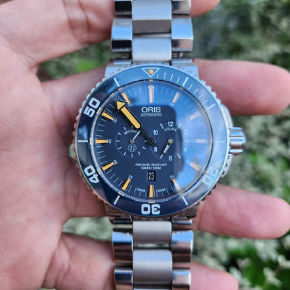Oris Aquis Tubbataha Titanium Limited Edition Ceramic Bezel in Blue Dial 46mm - Complete Set