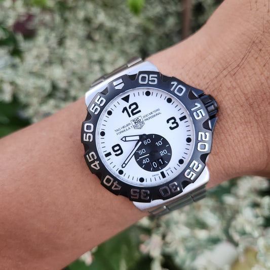 Tag Heuer F1 Grande Date Panda Full Lume White Dial 44mm - Complete Set