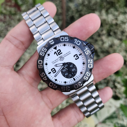 Tag Heuer F1 Grande Date Panda Full Lume White Dial 44mm - Complete Set