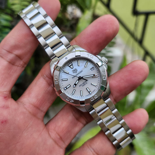 Tag Heuer Ladies Aquaracer Mother of Pearl White Dial 32mm - Complete Set
