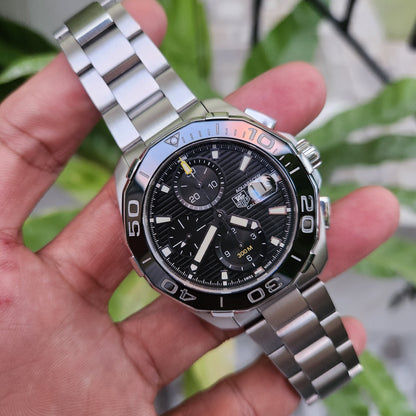 Tag Heuer Aquaracer Chronograph Calibre 16 Ceramic Bezel in Black Dial 43mm - Complete Set