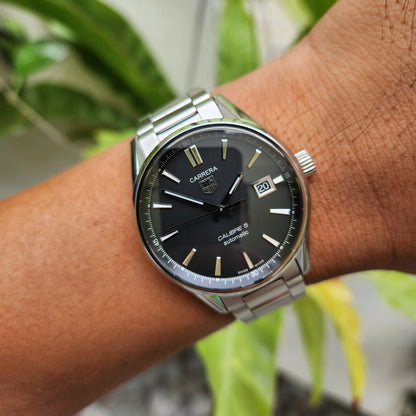 Tag Heuer Carrera Calibre 5 Black Azurage Dial 39mm - Complete Set