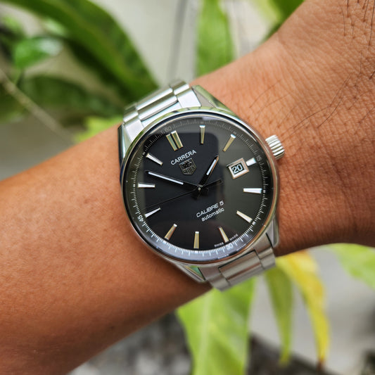 Tag Heuer Carrera Calibre 5 Black Azurage Dial 39mm - Complete Set